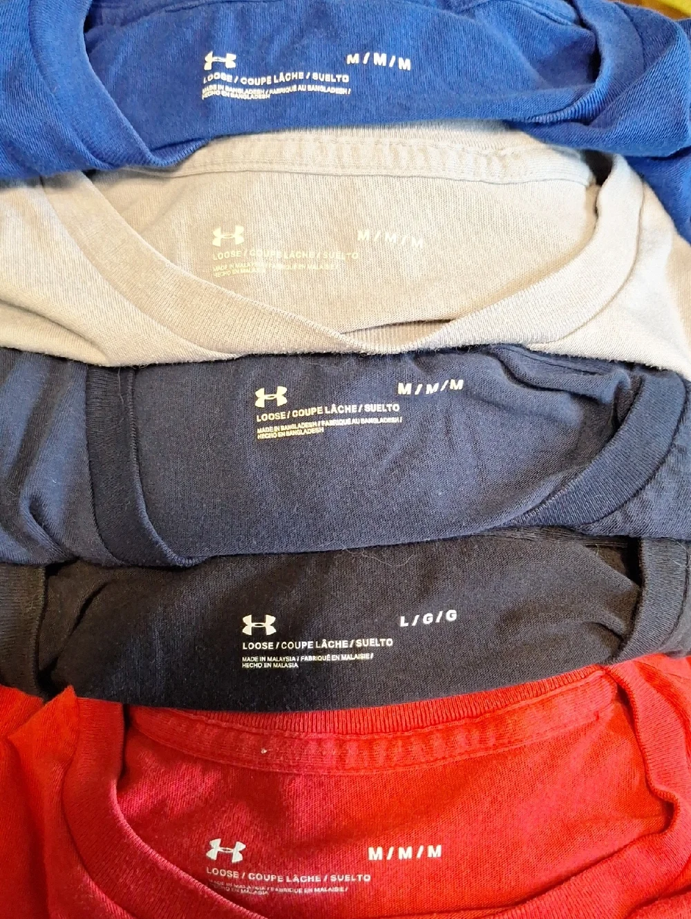 Under Armour Mens Loose Fit Short Sleeve Shirt Lot (5) Size Medium - Picture 14 of 14